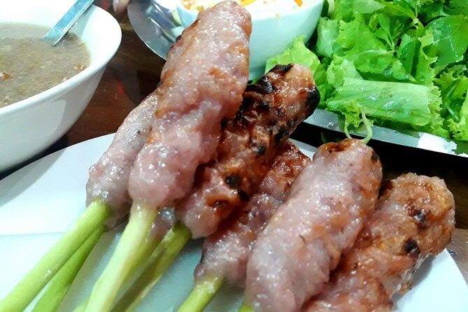 Hue Specialty Food Tour-Eat local food like a local - Banh Khoai and Nem Lui: The Savory Middle That Keeps You Moving